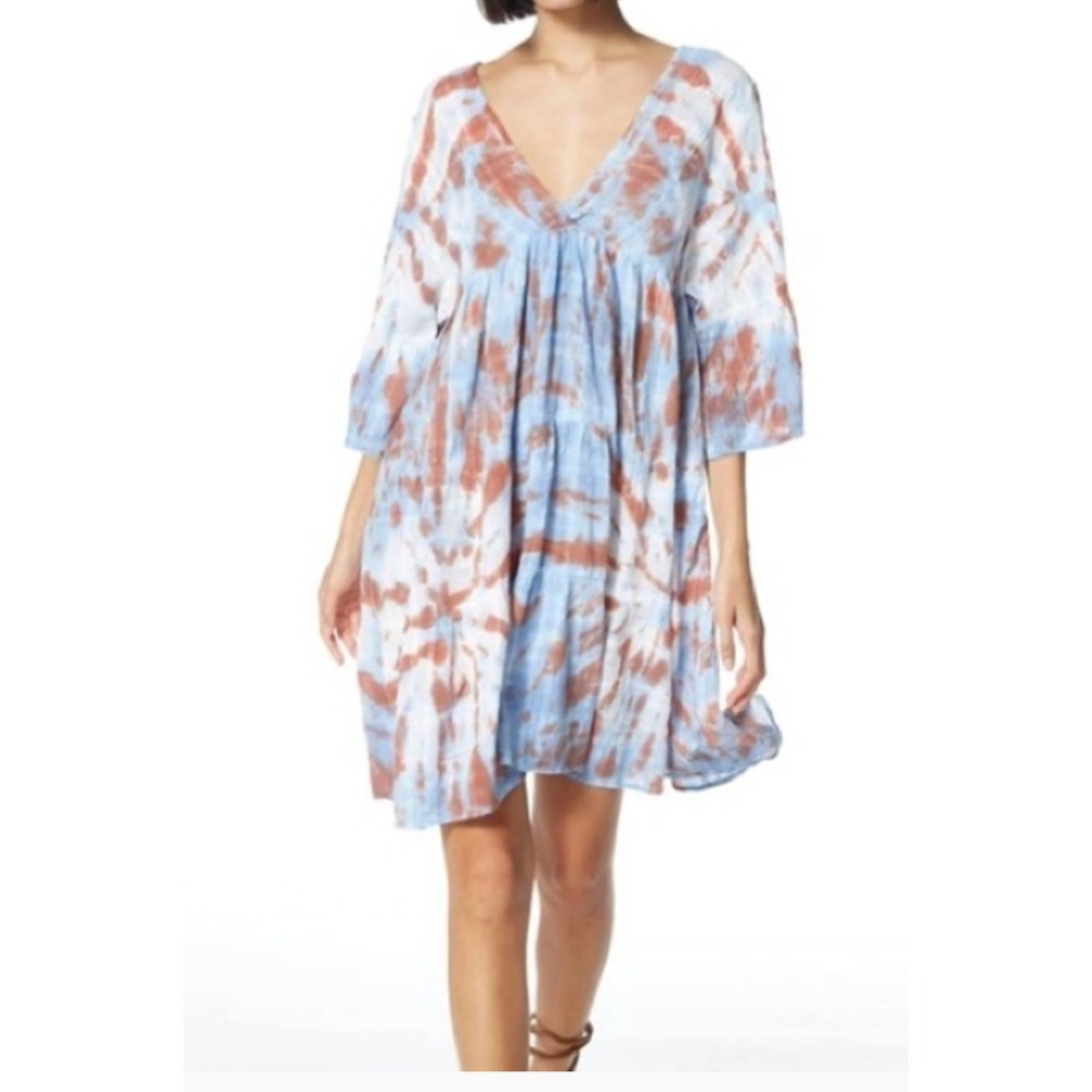 Young Fabulous & Broke Marley Dress in Blue Fog Spin Bohemian Boho Lightweight L